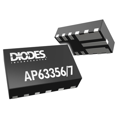 DiodesZetex, AP63356QZV-7 Sync Buck Converter 3.5A Adjustable 9-Pin, V-DFN3020-13