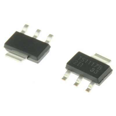 Taiwan Semiconductor TS1117BCW33 RPG, 1 Low Dropout Voltage, Voltage Regulator 800mA, 3.3 V 4-Pin, SOT-223