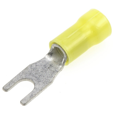 TE Connectivity, PLASTI-GRIP Insulated Crimp Spade Connector, 2.6mm² to 6.6mm², 12AWG to 10AWG, M4 Stud Size Vinyl,