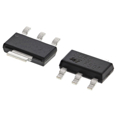 STMicroelectronics LD1117S50TR, 1 Low Dropout Voltage, Voltage Regulator 1.3A, 5 V 3+Tab-Pin, SOT-223