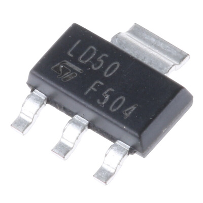 STMicroelectronics LD1117S50CTR, 1 Low Dropout Voltage, Voltage Regulator 1.3A, 5 V 3+Tab-Pin, SOT-223