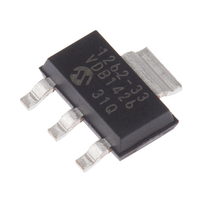 Microchip TC1262-3.3VDB, 1 Low Dropout Voltage, Voltage Regulator 500mA, 3.3 V 3+Tab-Pin, SOT-223
