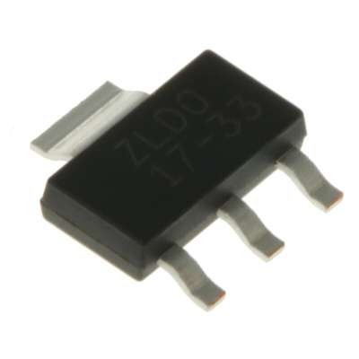 DiodesZetex ZLDO1117G33TA, 1 Linear Voltage, Voltage Regulator 1A, 3.3 V 3+Tab-Pin, SOT-223