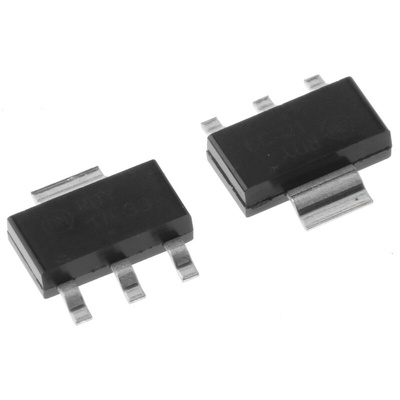 onsemi NCP1117LPST33T3G, 1 Low Dropout Voltage, Voltage Regulator 1.1A, 3.3 V 3+Tab-Pin, SOT-223