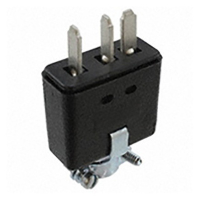 Cinch Connectors, 300 Black Panel Mount 3P Industrial Power Plug, Rated At 10.0A, 250.0 V, 300