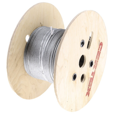 RS PRO Galvanised Metal Wire Rope, 75m