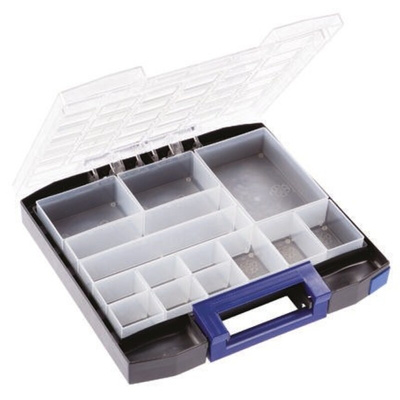Raaco 14 Cell Blue PC, PP Compartment Box, 55mm x 354mm x 323mm