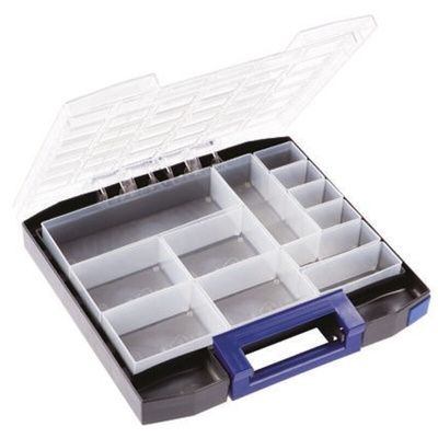 Raaco 12 Cell Blue PC, PP Compartment Box, 55mm x 354mm x 323mm