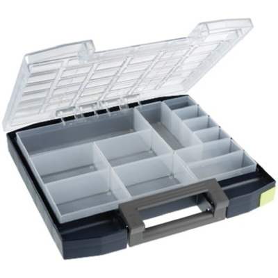 Raaco 12 Cell Blue PC, PP Compartment Box, 55mm x 354mm x 323mm