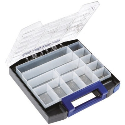 Raaco 13 Cell Blue PC, PP Compartment Box, 55mm x 298mm x 284mm