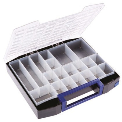 Raaco 20 Cell Blue PC, PP Compartment Box, 78mm x 465mm x 401mm