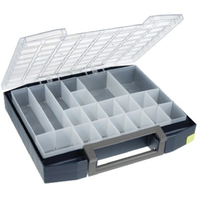 Raaco 20 Cell Blue PC, PP Compartment Box, 78mm x 465mm x 401mm