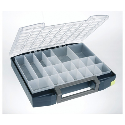 Raaco 20 Cell Blue PC, PP Compartment Box, 78mm x 465mm x 401mm