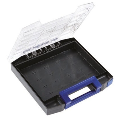 Raaco Blue PC, PP Compartment Box, 55mm x 298mm x 284mm