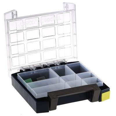Raaco 9 Cell Blue PC, PP Compartment Box, 55mm x 241mm x 225mm