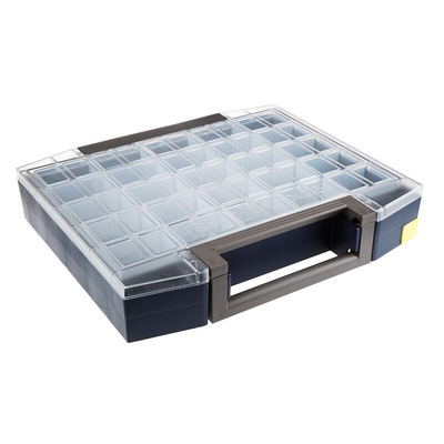 Raaco 25 Cell Grey PC, PP Compartment Box, 78mm x 421mm x 361mm