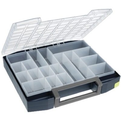 Raaco 18 Cell Blue PC, PP Compartment Box, 78mm x 465mm x 401mm