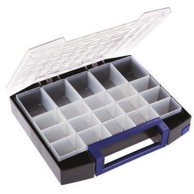 Raaco 20 Cell Blue PC, PP Compartment Box, 78mm x 421mm x 361mm