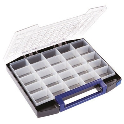 Raaco 25 Cell Blue PC, PP Compartment Box, 55mm x 421mm x 361mm