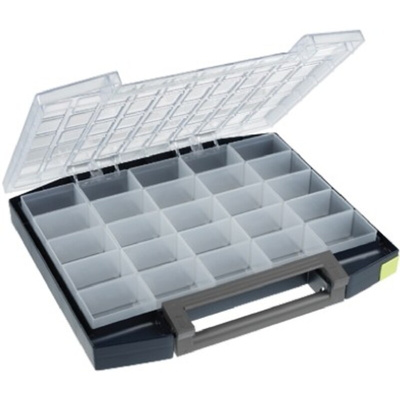 Raaco 25 Cell Blue PC, PP Compartment Box, 55mm x 421mm x 361mm