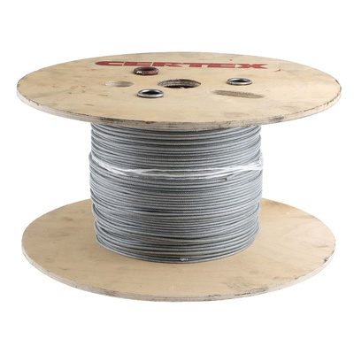 RS PRO Galvanised Steel Wire Rope, 100m