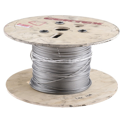 RS PRO Stainless Steel Wire Rope, 100m
