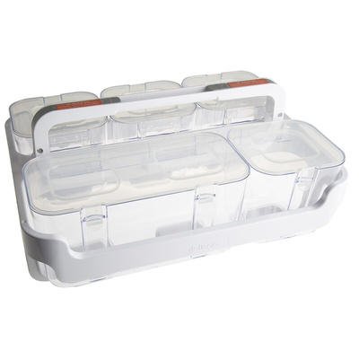RS PRO 64 Cell Clear Plastic Compartment Box, 195mm x 370mm x 290mm