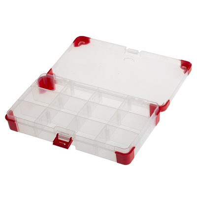 RS PRO 12 Cell Polypropylene, Adjustable Compartment Box, 30mm x 200mm x 110mm