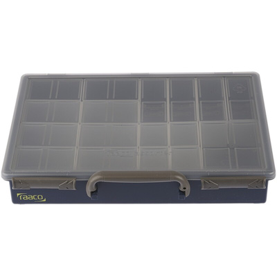 Raaco 17 Cell Grey, Transparent PP Compartment Box, 57mm x 340mm x 265mm