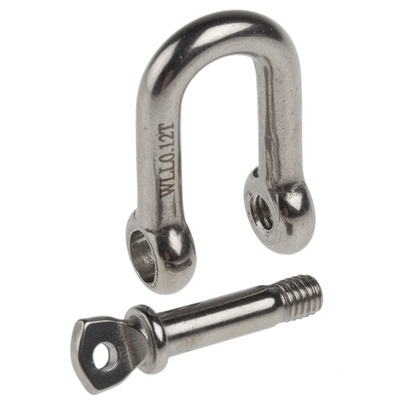 RS PRO D-Shackle, Stainless Steel, 120kg