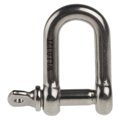 RS PRO D-Shackle, Stainless Steel, 120kg