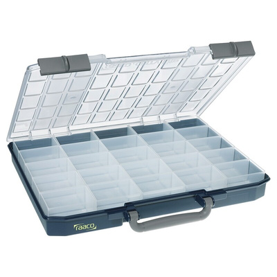 Raaco 25 Cell Blue PC, PP Compartment Box, 55mm x 425mm x 330mm
