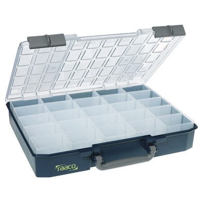 Raaco 25 Cell Blue PC, PP Compartment Box, 80mm x 415mm x 330mm