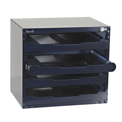Raaco 4 Cell Blue PC Compartment Box, 403mm x 451mm x 330mm
