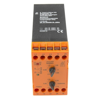 Dold Voltage Monitoring Relay With DPDT Contacts, Undervoltage