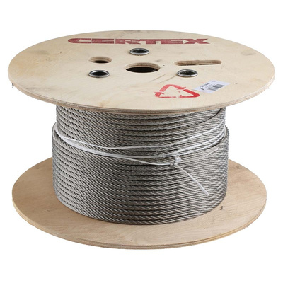 RS PRO Stainless Steel Wire Rope, 75m
