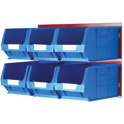 RS PRO PP Louvre Panel Storage Unit, 300mm x 455mm, Blue, Red