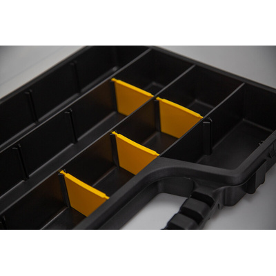 RS PRO 17 Cell Black, Transparent PP, Adjustable Compartment Box, 60mm x 510mm x 330mm