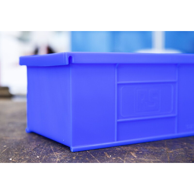 RS PRO PP Storage Bin, 76mm x 101mm, Blue