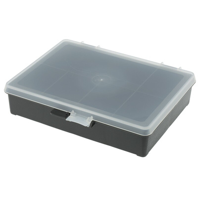 Raaco 6 Cell Black PP Compartment Box, 40mm x 179mm x 151mm