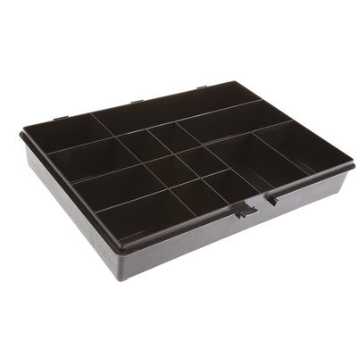Raaco 14 Cell Black PP Compartment Box, 55mm x 332mm x 254mm