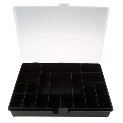 Raaco 21 Cell Black PP Compartment Box, 55mm x 332mm x 254mm