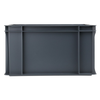 RS PRO 20L Grey Plastic Medium Euro Containers, 400mm x 300mm x 220mm