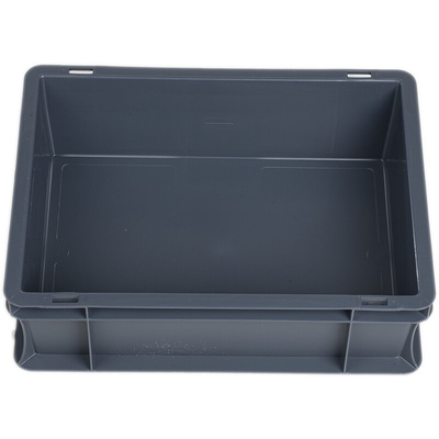 RS PRO 10L Grey PP Small Euro Containers, 120mm x 300mm x 400mm