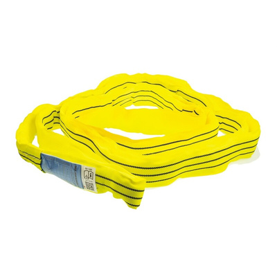 RS PRO 2.5m Yellow Lifting Sling Round, 3t