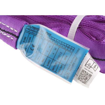 RS PRO 2m Purple Lifting Sling Round, 1t