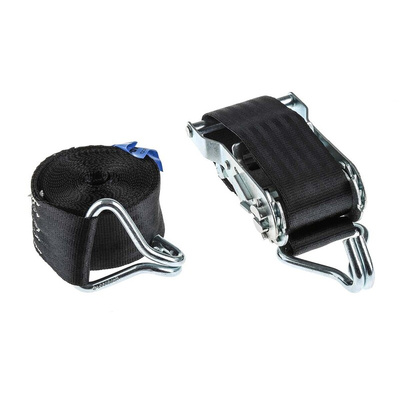 RS PRO 5m Clawhook Ratchet Strap, 45mm Wide, 1200kg Breaking Strain