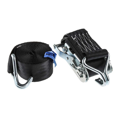 RS PRO 5m Clawhook Ratchet Strap, 45mm Wide, 1200kg Breaking Strain
