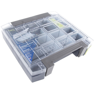Raaco 4 Cell Blue Compartment Box, 342mm x 290mm x 247mm