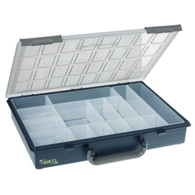 Raaco 15 Cell Blue PP Compartment Box, 57mm x 338mm x 261mm
